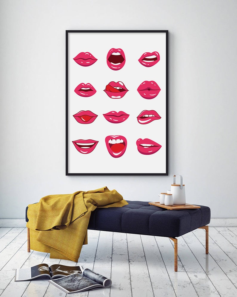 Lips wall art lips print lips poster fashion lips picture Etsy