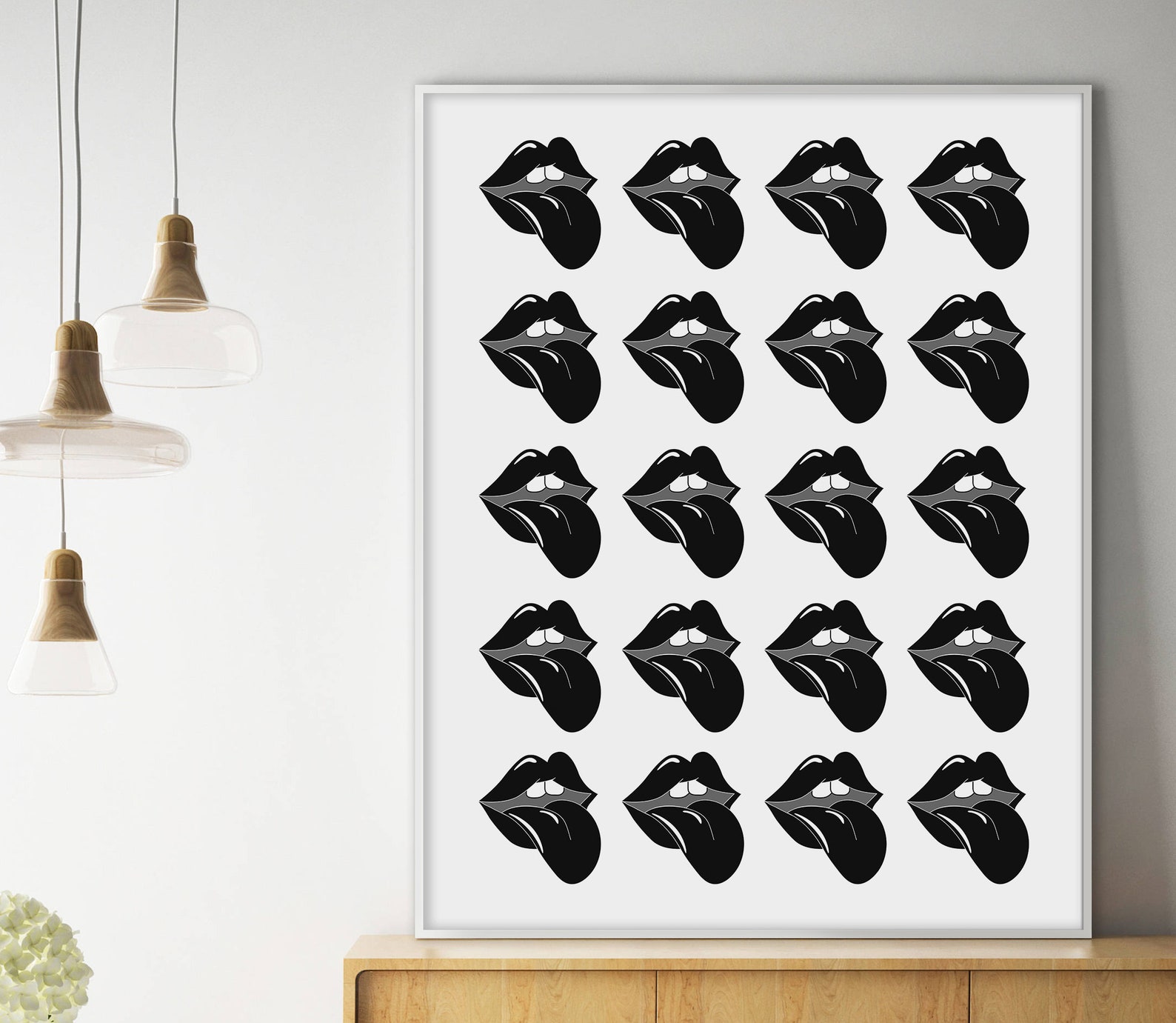 Lips Print Lips Wall Art Tongue Poster Lips Picture Lips Etsy