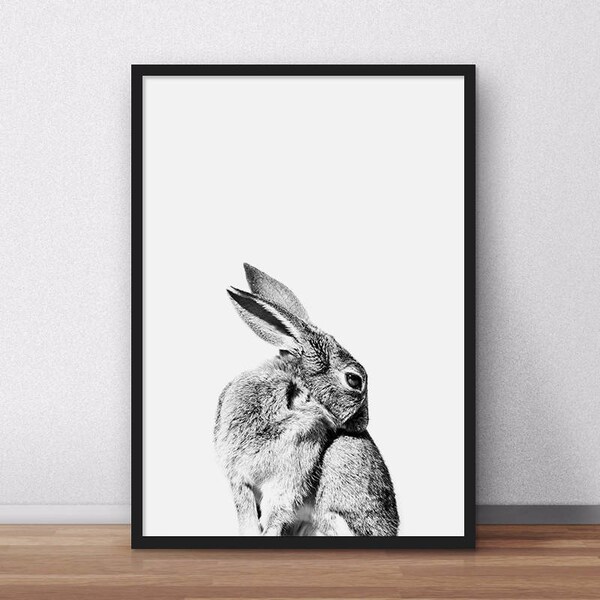 Sale!!! Rabbit Print, Woodlands Nursery, Woodlands Rabbit, Nursery Rabbit, Bunny Wall Print, Forest Animal, Animal Print