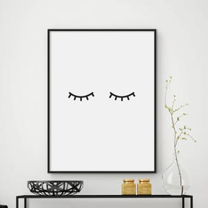 Sale!!! Eyelashes Print, Eyelashes Poster, Bedroom Wall Art, Modern Print, Minimalist Print, Nursery Wall Art, Contemporary Prints