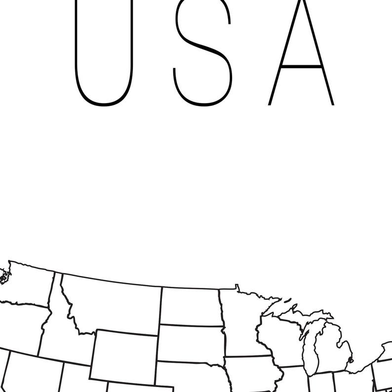 SALE United states map Large map USA map print United states home decor USA map poster United states poster Map art us map 24x36 20x30 image 5