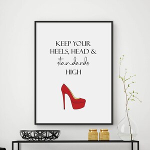Fashion quotes wall art - fashion quote print - fashion wall decor - high heel shoes - typography print - salon decor - girl room decor