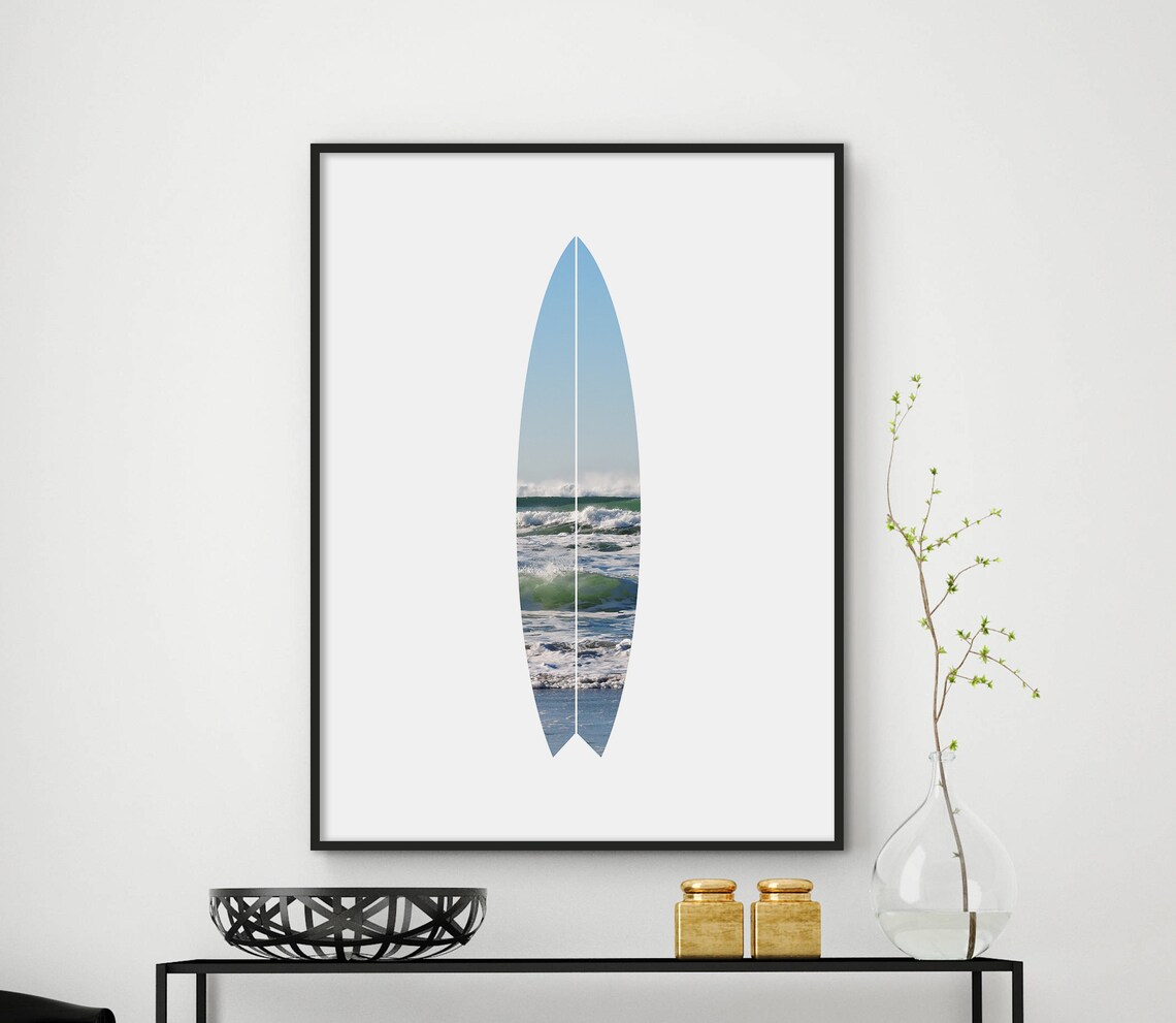Surfboard Print Surfboard Art Ocean Prints Ocean Art Ocean Etsy