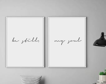 Be Still My Soul Poster, Be Still My Soul Print, Bedroom Prints, Minimal Print, Couple Print
