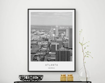 Atlanta city, atlanta print, atlanta united, atlanta art, atlanta city art, city prints, city poster, city wall art, home decor, minimalist