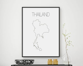 Sale!!! Thailand map Thailand poster Thailand print Thailand wall art Thailand art  Printable Map wall home decor Minimalist print