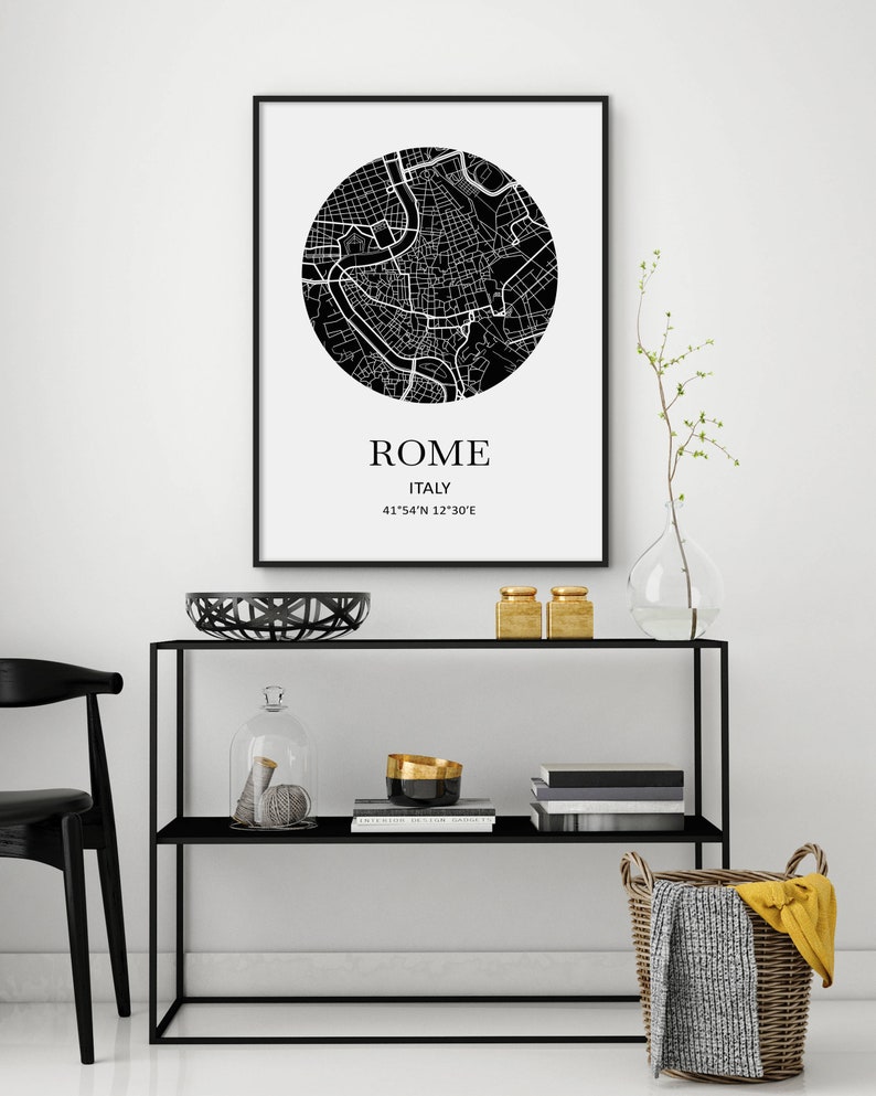 Rome Map Print Rome City Italy Map Italia Roma City Map Print Mappa Roma Italia Rome Italy Map Rome Map Decor 50x70 Print