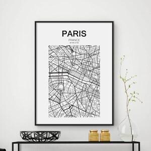 SALE!! Paris Map, Paris Map Print, Paris Carte, Paris City, Paris Map Poster, France City, City Map Print, Black and White Map, France Print
