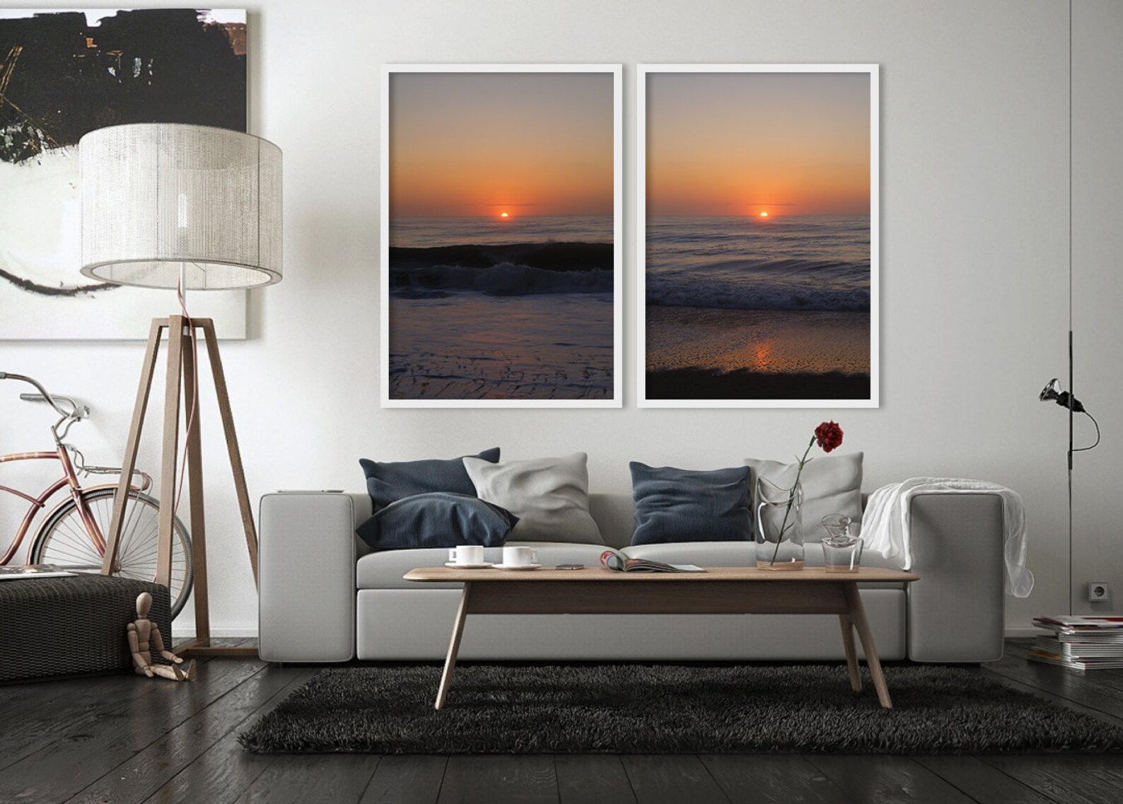 Sunset print set of two prints sunset art beach print Etsy
