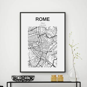 Sale!!! Rome Map Print, Rome City, Italy Map, Italia, Roma, Mappa Roma Italia, Rome Italy Map, Rome, Black and White Map