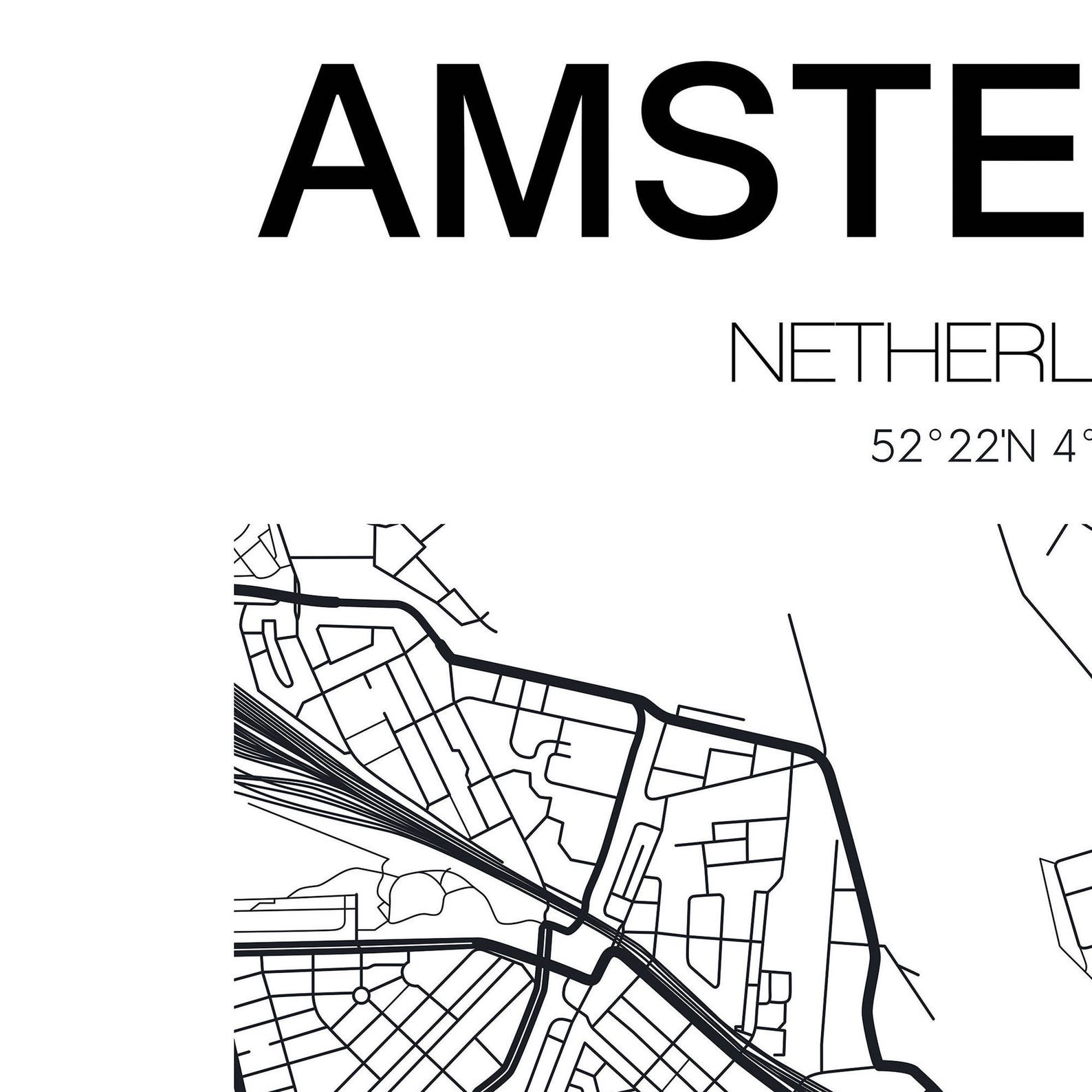 SALE Amsterdam Map Print Netherlands Amsterdam City Etsy
