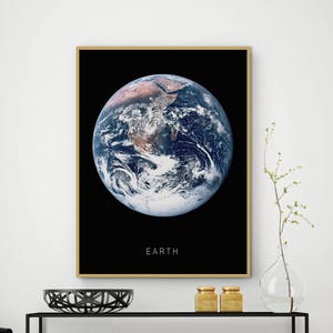 Earth Print, Earth Poster, Earth Photo, Minimalist Decor, Nature Print, Nature Wall Art, Scandinavian Print, Home Decor, Black, 18x24 print
