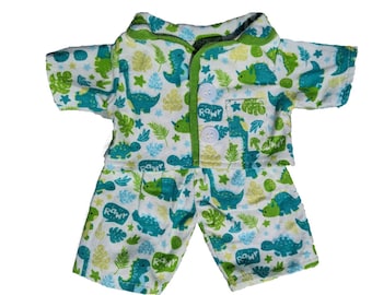 Pyjama mignon dinosaure vert - 40 cm (16 pouces/40 cm) - Vêtements ours en peluche