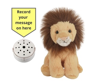 10" Lion with 60 second voice recorder and gift box - 10 inch/25cm - baby heartbeat bear