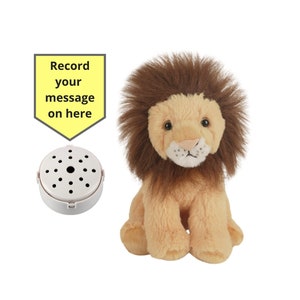 10" Lion with 60 second voice recorder and gift box - 10 inch/25cm - baby heartbeat bear