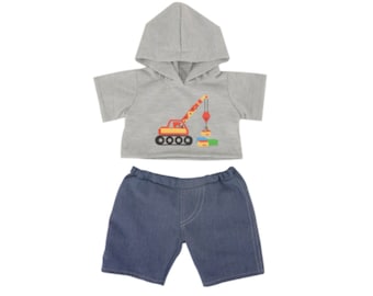 Crane Truck Hoodie and Jeans - 16 inch/40cm - Teddy Bear Clothes - bear NOT included