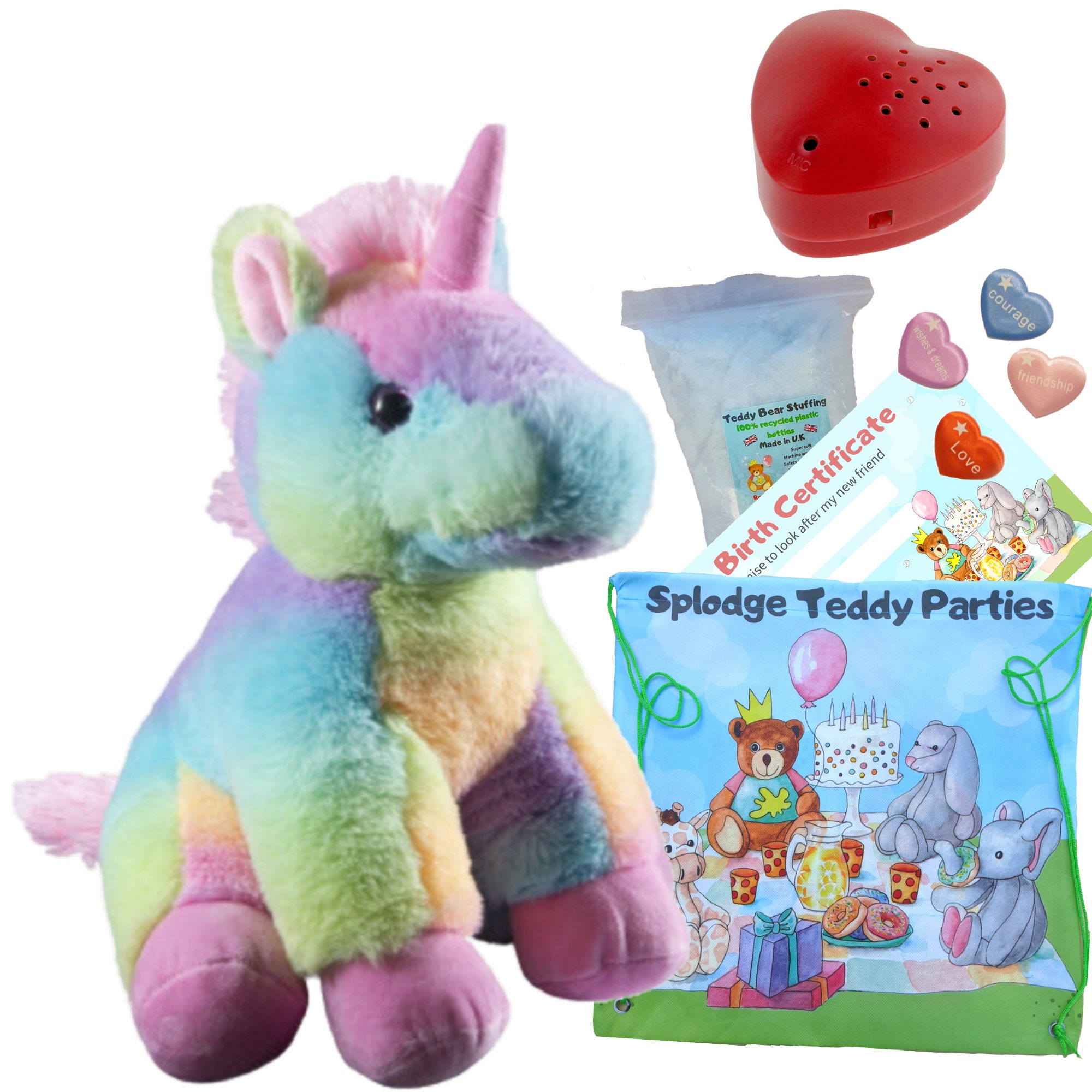 Magical Rainbow Teddy 16 Inch/40cm Build Your Own Teddy Bear Making Kit No  Sew 