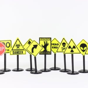 装飾的な 3D 印刷可能な道路標識 11 個セット - 警告標識 - 危険標識 - 装飾標識 - デスク標識 - デスク装飾 - カスタム標識