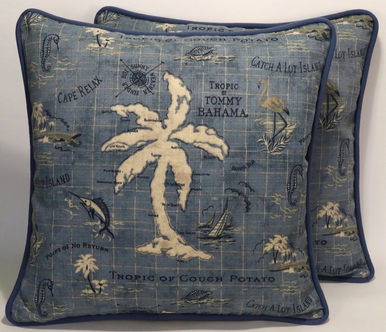 Handmade Products A Set Of 2 18 Handmade Tommy Bahama Fabric