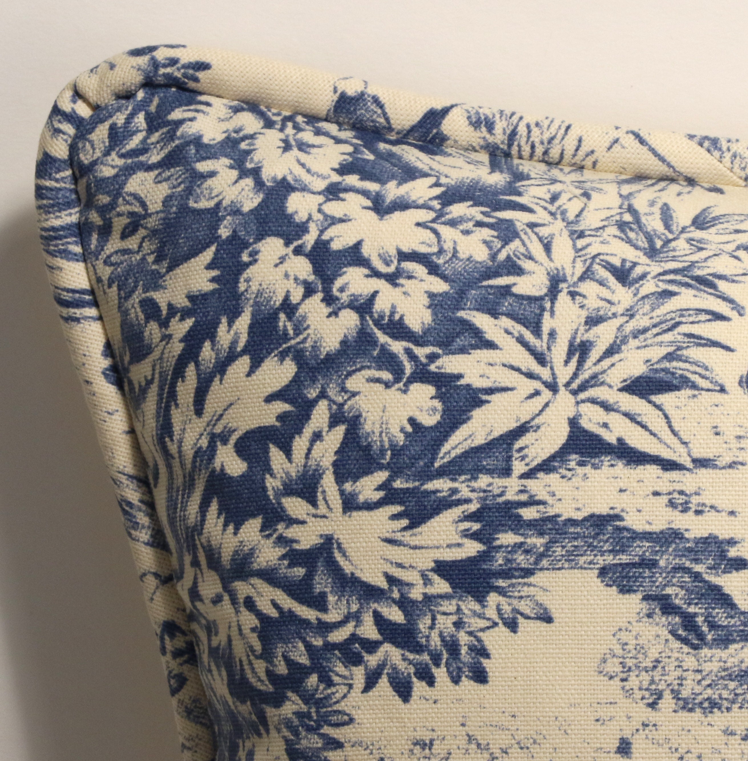 Set of 2 18 Blue Toile Throw Pillows Blue Cream French Etsy