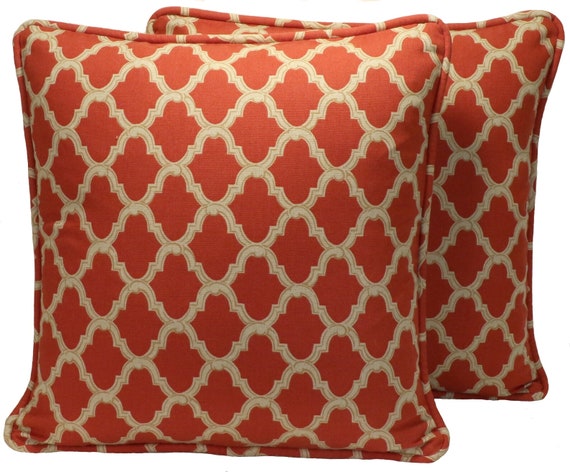 Set Of 2 Red Geometric Printed Pillow Covers Set Of 2 Red Geometric Printed Pillow Covers