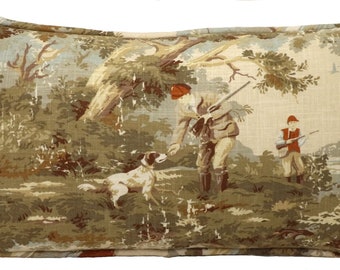 One 14" by 26" Upland Game Bird Hunting Throw Pillow Cover, Avondale Hunting Dog Tan Brown Throw Pillow Cover, Living Room Pillows, Man Cave