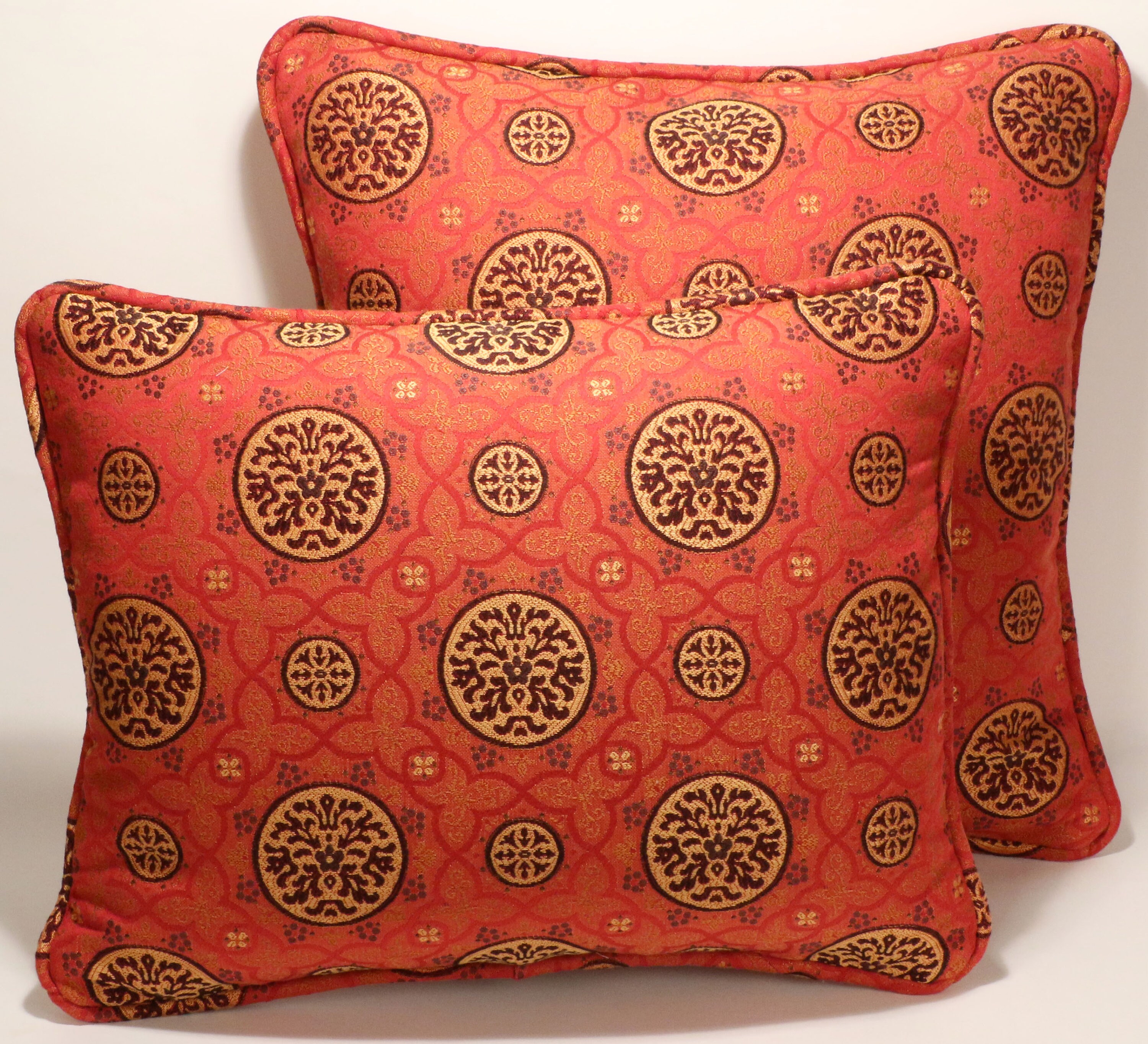 2 18 Floral Throw Pillow Covers Red Black Floral Etsy
