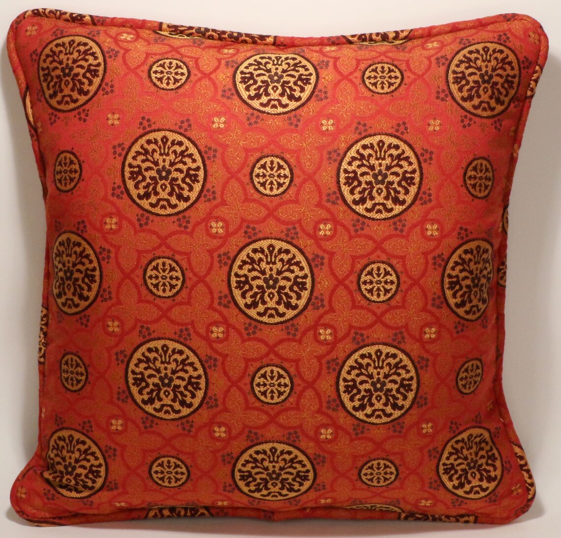 2 18 Floral Throw Pillow Covers Red Black Floral Etsy