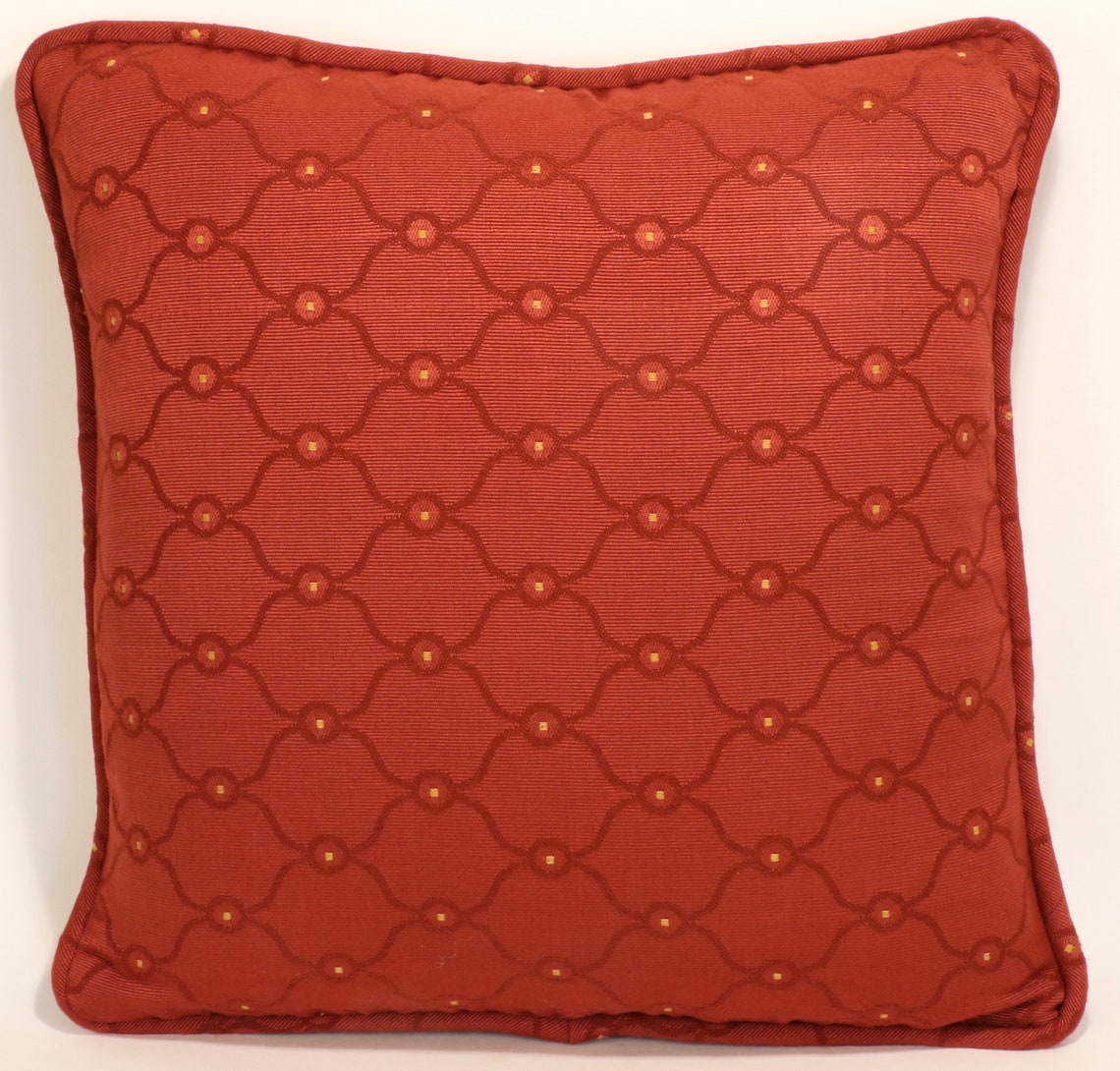 Set de 2 18 Rust Throw Pillow Covers Rust Gold Lattice Etsy