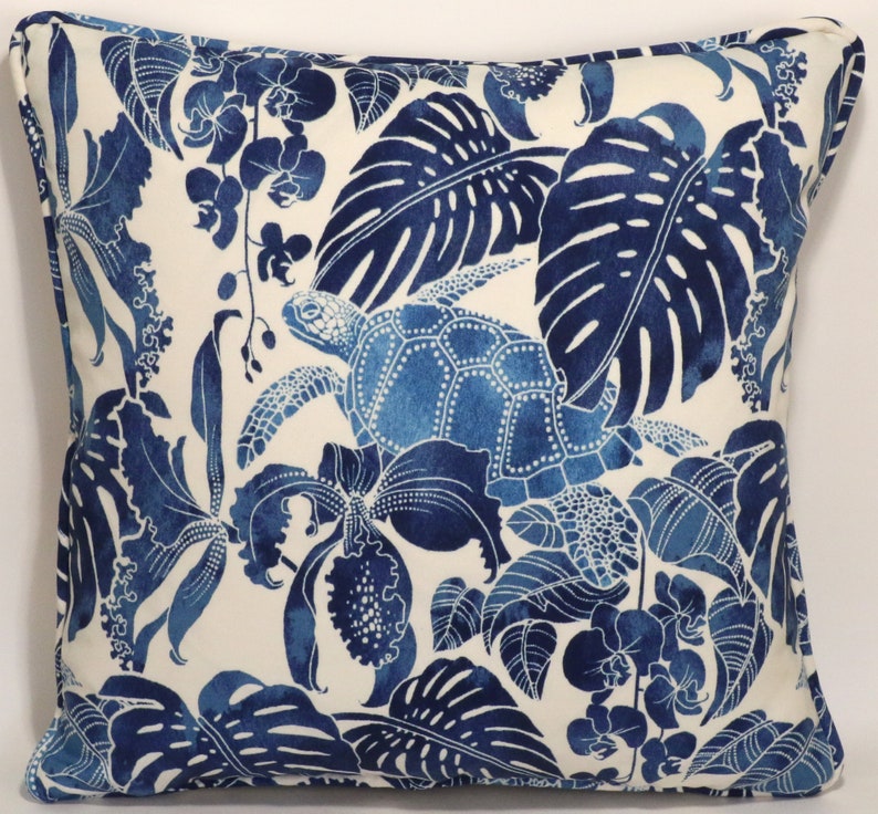Patio Set of 2 18 Tommy Bahama Outdoor Pillows and Forms Tommy Bahama Outdoor Tortuga Turtles Blue Designer Throw Pillows Beach Coastal
