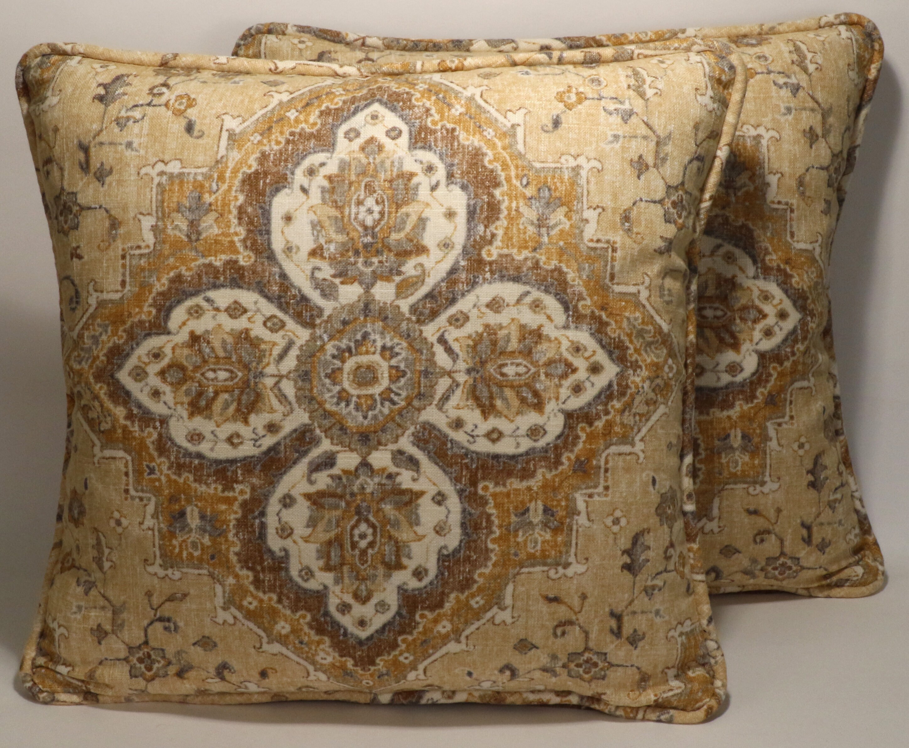 Set Of 2 Tan Throw Pillow Covers2 18 Tan Brown Gold Etsy