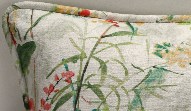 Set of 2 18 Floral Throw Pillow Covers Boho Living Room Pillows Blue Green Pink Watercolor Floral Handmade Designer Throw Pillow Covers