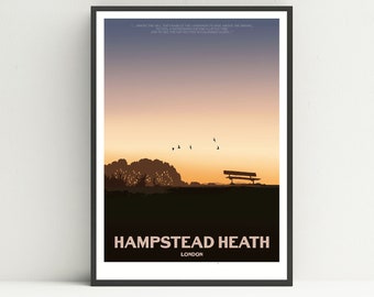 Hampstead Heath print, Hampstead Heath wall print, London print, Highgate print