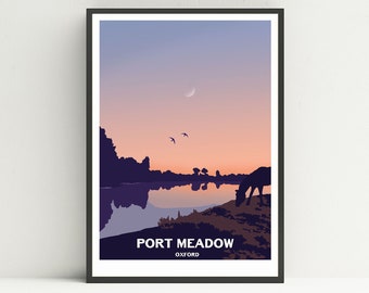 Port Meadow print, Oxford print, Oxford poster
