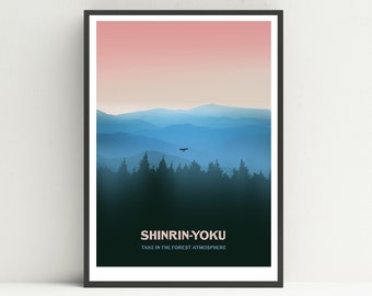 Shinrin-Yoku print, Forest bathing print, Forest print