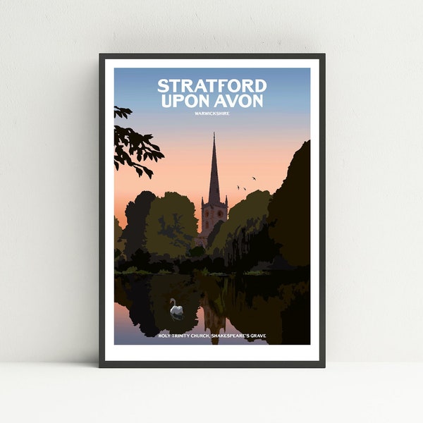 Stratford-Upon-Avon print, Warwickshire print, Shakespeare print