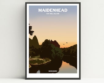 Maidenhead Print, Maidenhead poster, Berkshire print