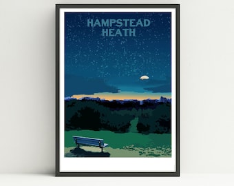 Hampstead Heath print, Parliament Hill print, unframed art print