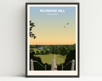 Richmond Hill print, Richmond Park, unframed wall print.