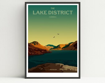 Lake District print, Wastwater print, unframed art print.