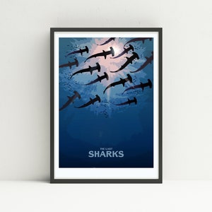 Shark Art Poster // Print // Home decor // Wall art // Nature gift