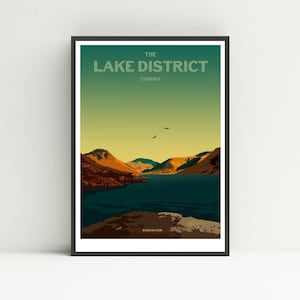 Lake District print, Wastwater print, unframed art print.