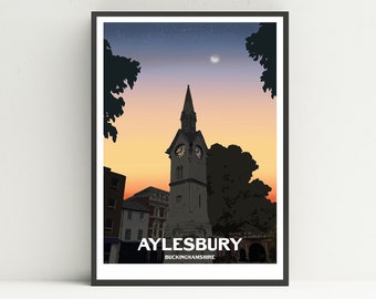 Aylesbury print, Aylesbury town, Buckinghamshire print
