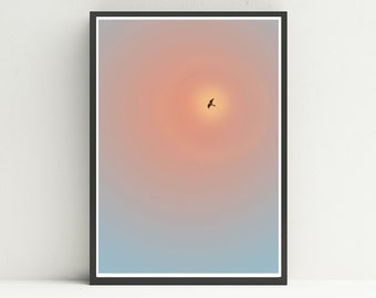 Kestrel print, Bird print, Birds illustration