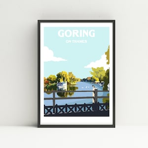 Art Print/Poster of Goring on Thames in Oxfordshire, United Kingdom. Travel Poster // Railway Poster // Wall Art // Home Decor