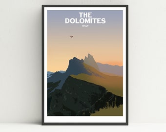 Dolomites print, Dolomites Italy print, Dolomites Alps print