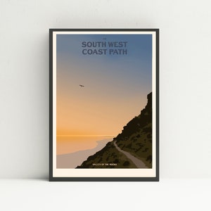 South West Coast Path print, Coast Path print, Devon print