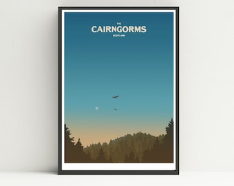 Cairngorms National Park print, Scotland print, UK National Park print