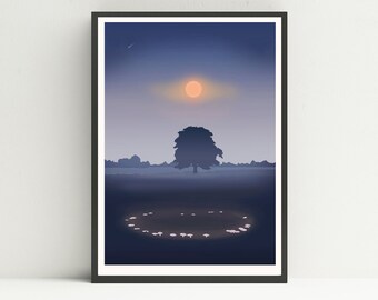 Fairy ring print, Fungi print, Mushroom print