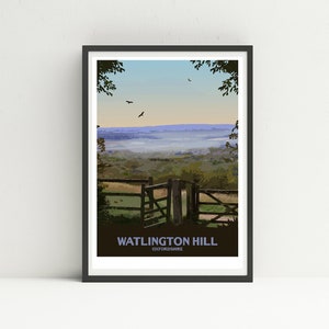 Watlington Hill, Watlington print, Chiltern Hills, Oxfordshire print, Buckinghamshire print
